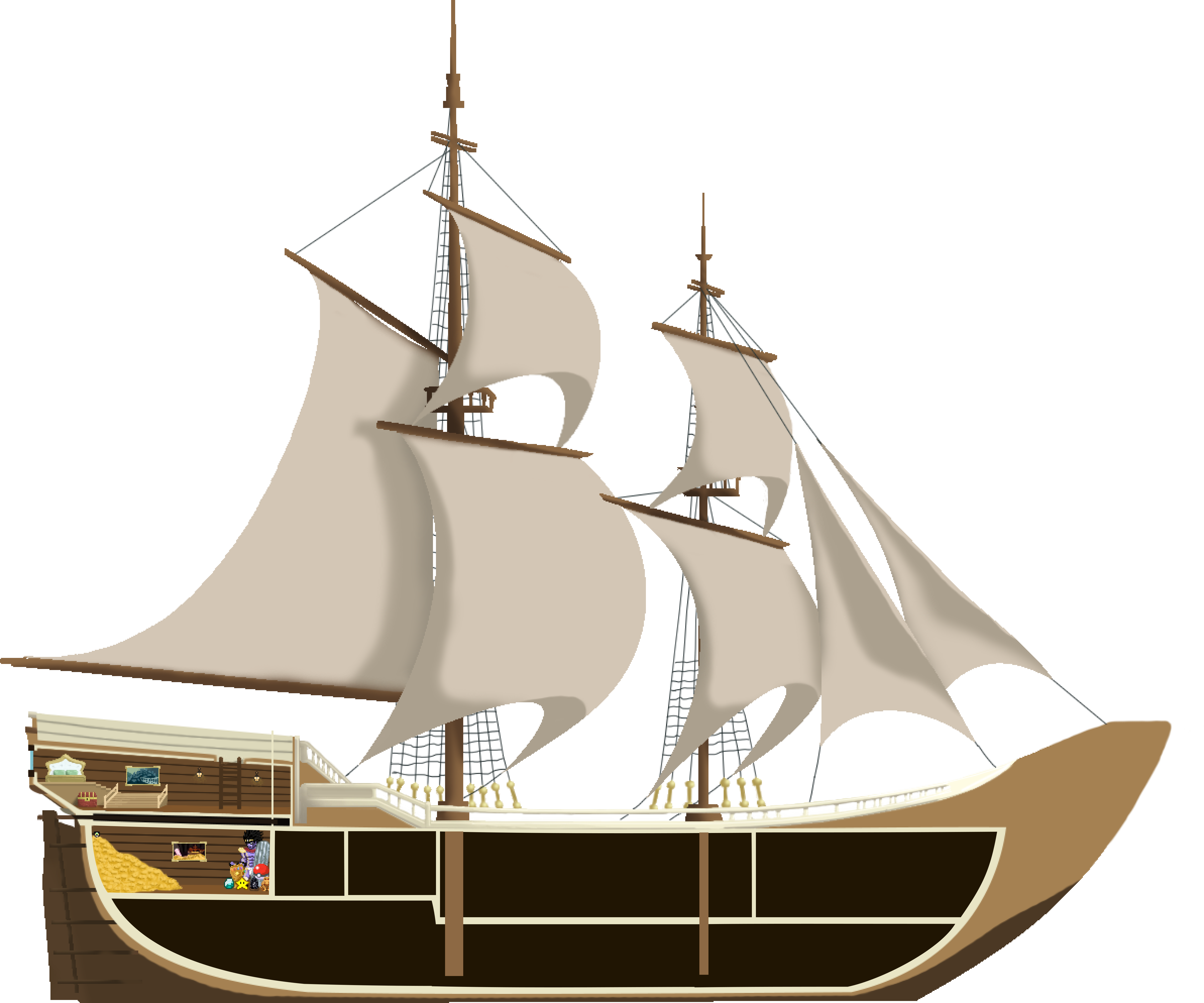 Interior of the boat