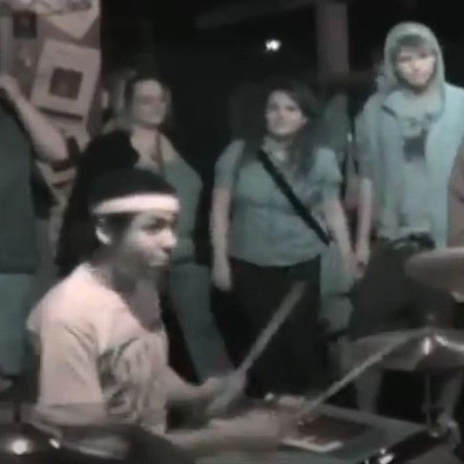 Jerry Joiner performing on the drums